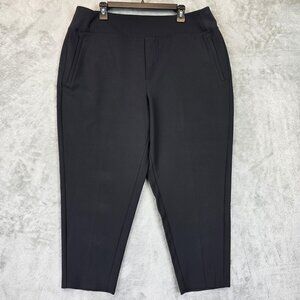 Athleta Pants Womens 18 Black City Crop Stretch Pull On Trousers Office Casual